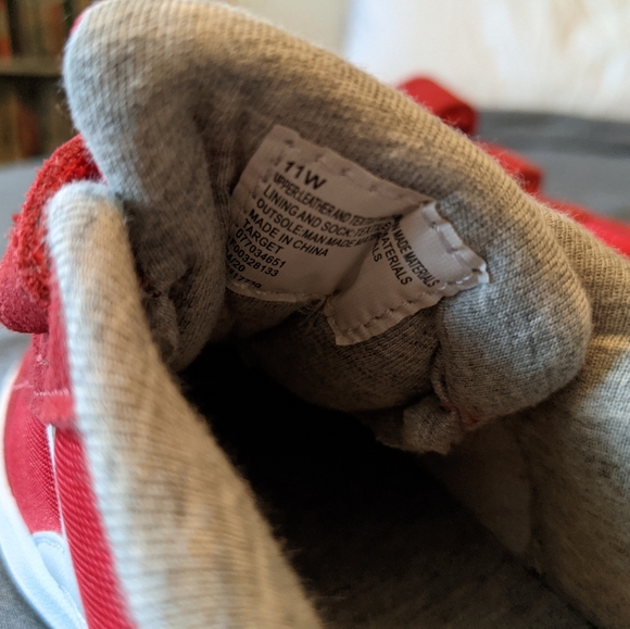 NWOT Cat & Jack Red Leather Velcro Sneakers - Picture 5 of 6